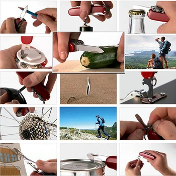 17 in 1 Mini Swiss Fold Army EDC Gear Knife Survive Pocket Camp Outdoor Champ Tool Multipurpose Outdoor Tools 4