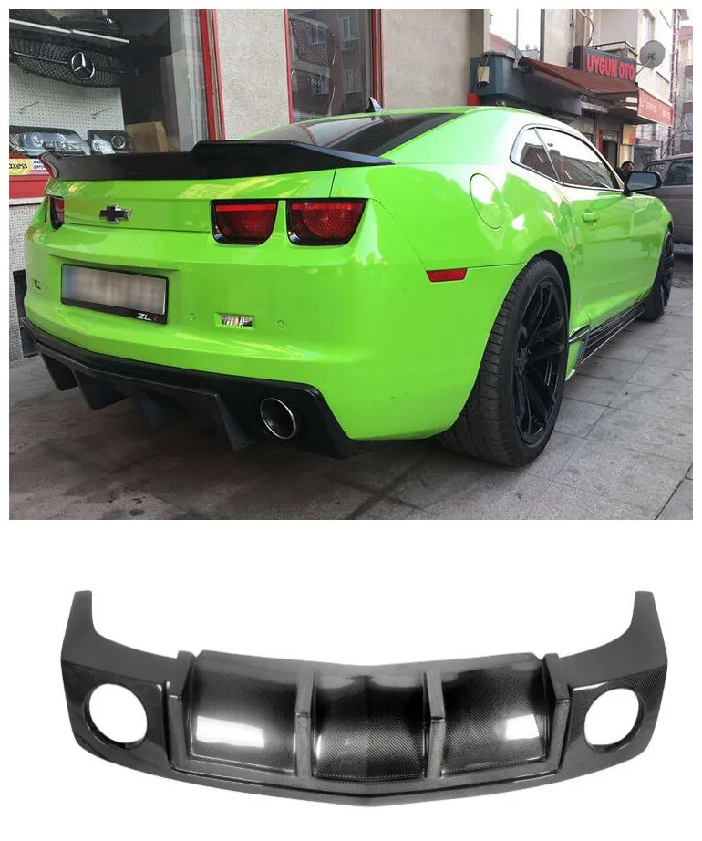 

High quality Carbon fiber Car Rear Trunk Lip Bumper Diffuser Protector Cover Fits For Chevrolet Camaro 2010 -2015