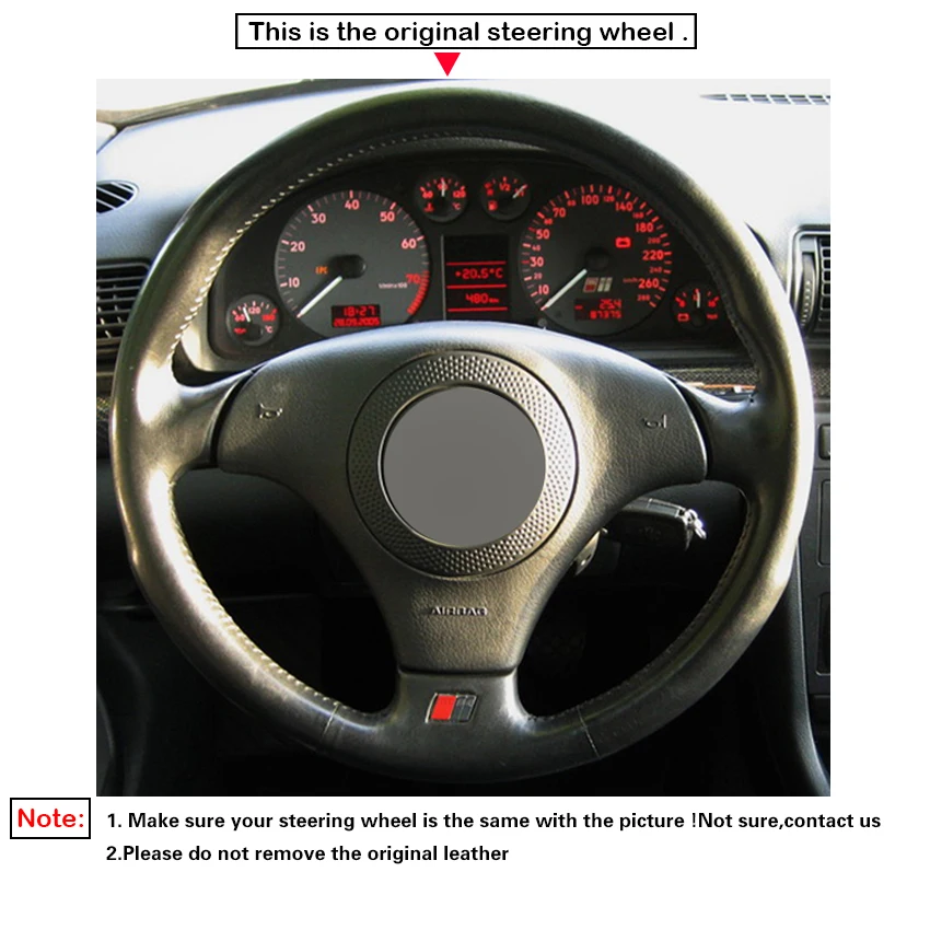 LQTENLEO черная искусственная кожа чехол на руль для Audi TT(8N) 1998-2001 A8 S8(D2) 1998-2002 S4(B5) 1997-2001 S6(C5