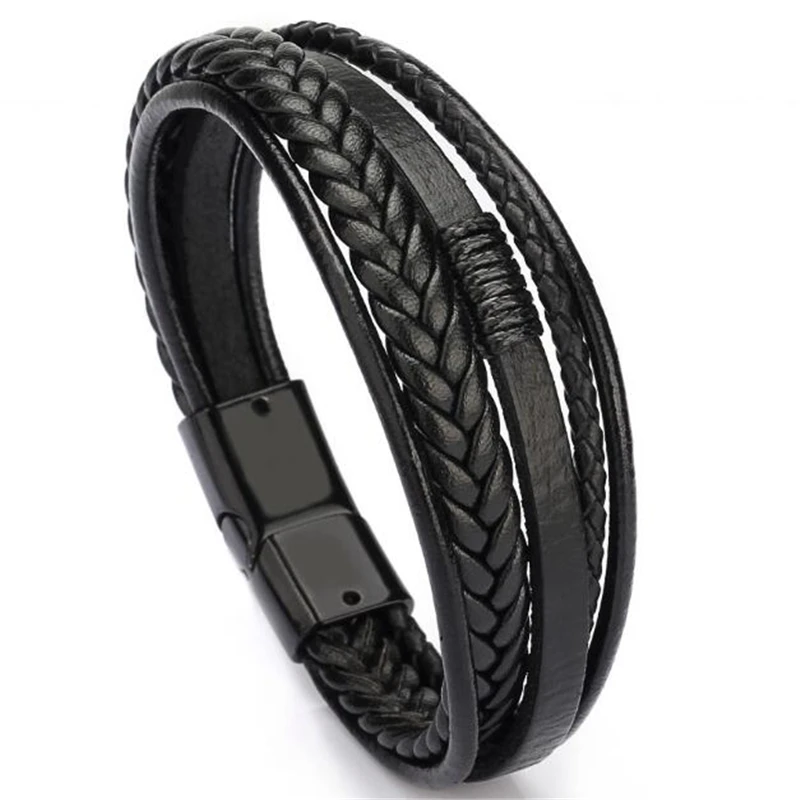 Groothandel Prijs Klassieke Lederen Armband Voor Mannen Hand Charm 