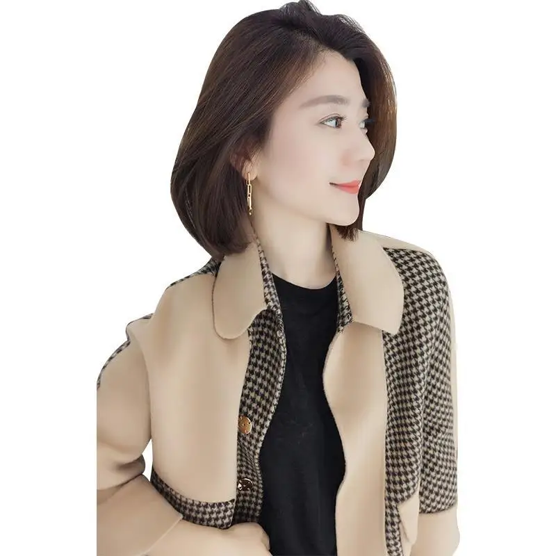 

Main Mu Europe station autumn dress 2020 new winter high end double side small woolen coat Women Short cocoon style