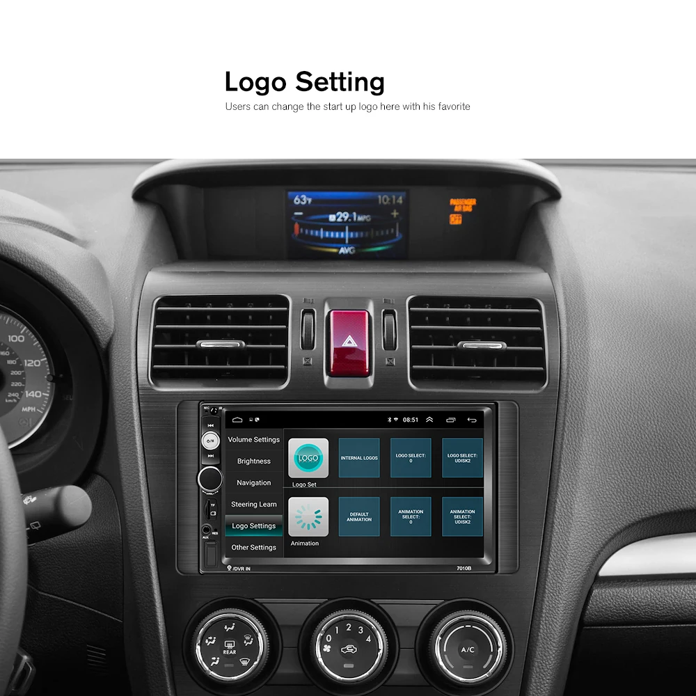 AMPrime 7'' Android 2 Din Car Multimedia Player Universal GPS Wifi Car Radio Touch Screen Stereo Au