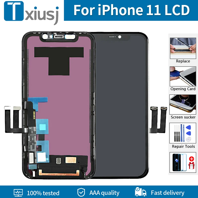 6 1 &quotAAA + экран для iPhone 11 LCD OEM дисплей сенсорный дигитайзер сборка Замена черный