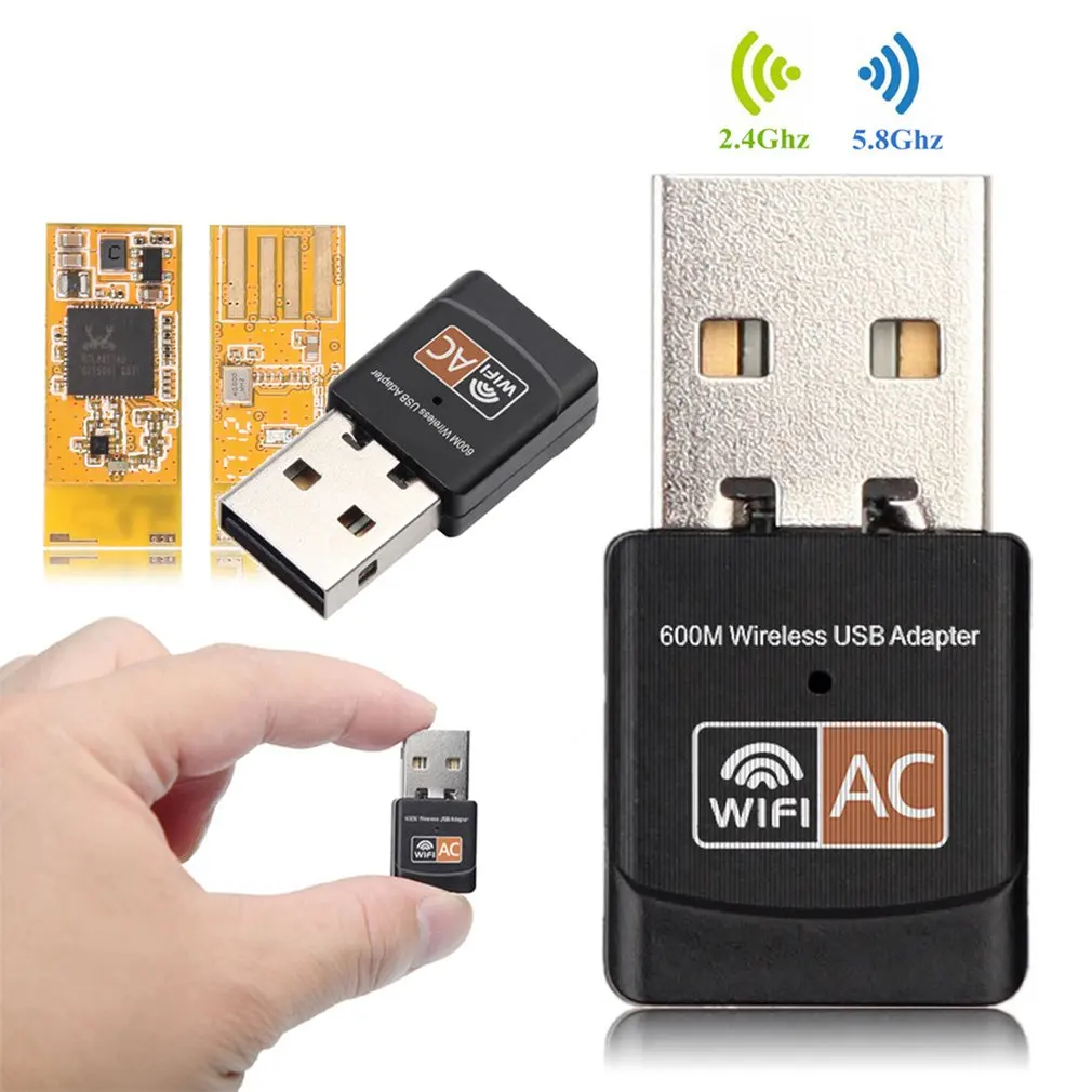USB Wifi адаптер 600 Мбит/с Wi fi адаптер 5 ГГц антенна USB Ethernet ПК Wi-fi адаптер Lan Wifi ключ AC Wifi приемник