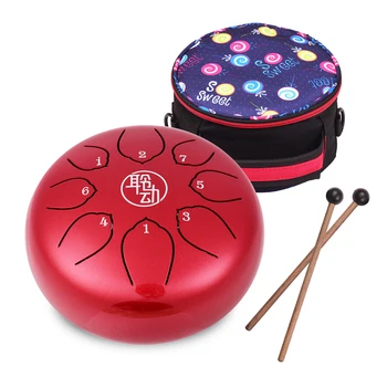 

6 Inch Steel Tongue Drum Handpan Drum 8-Notes C-Key Percussion Drum with Mallets Drum Bag for Musical Education Yoga Meditation