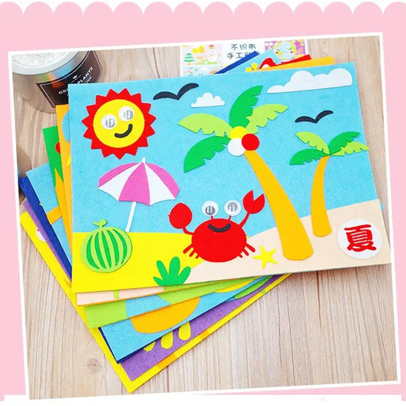 10/40Pcs Nonwoven Needlework Felt Fabric 10cm Patchwork Cloth Bundle for Kids Scrapbooking Doll Sewing Crafts DIY Quilting Sheet felt fabric sheet
