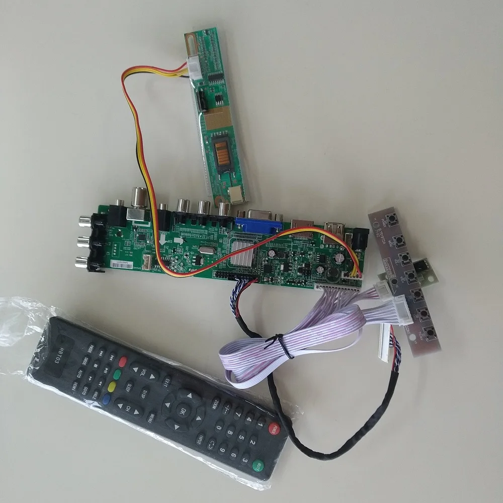 Комплект для B154EW08 V.1 DVB-C lcd USB HDMI 3363 DVB-T 15," ТВ плата контроллера VGA AV цифровой 1 CCFL 30pin 1280X800