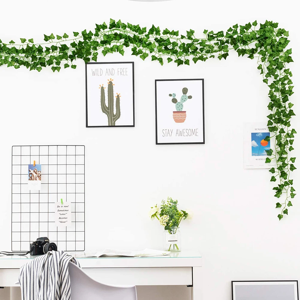 12pcs 2.5m Simulation Plant Leaf Home Decor hanging Artificial Green Leaf Wall Ornament Plastic Artificial Ivy Party Supplies 12pcs 2.5m Simulation Plant Leaf Home Decor hanging Artificial Green Leaf Wall Ornament Plastic Artificial Ivy Party Supplies