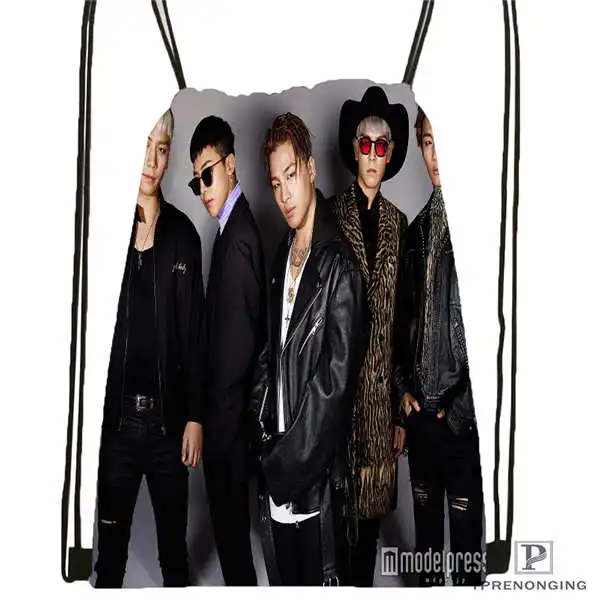 Custom big bang(45) походная сумка на шнурке милый рюкзак для детей(черная спинка) 31x40 см#180612-03-big bang