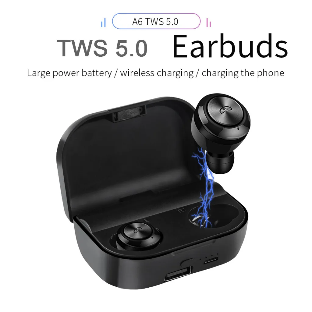 

A6 plus True HIFI Bluetooth earphone 3D stereo wireless earphone with dual microphone Sport Wireless earphone