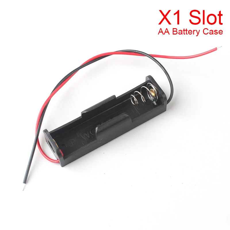 Battery Case with Lead Wire 1 AA Battery Storage Box