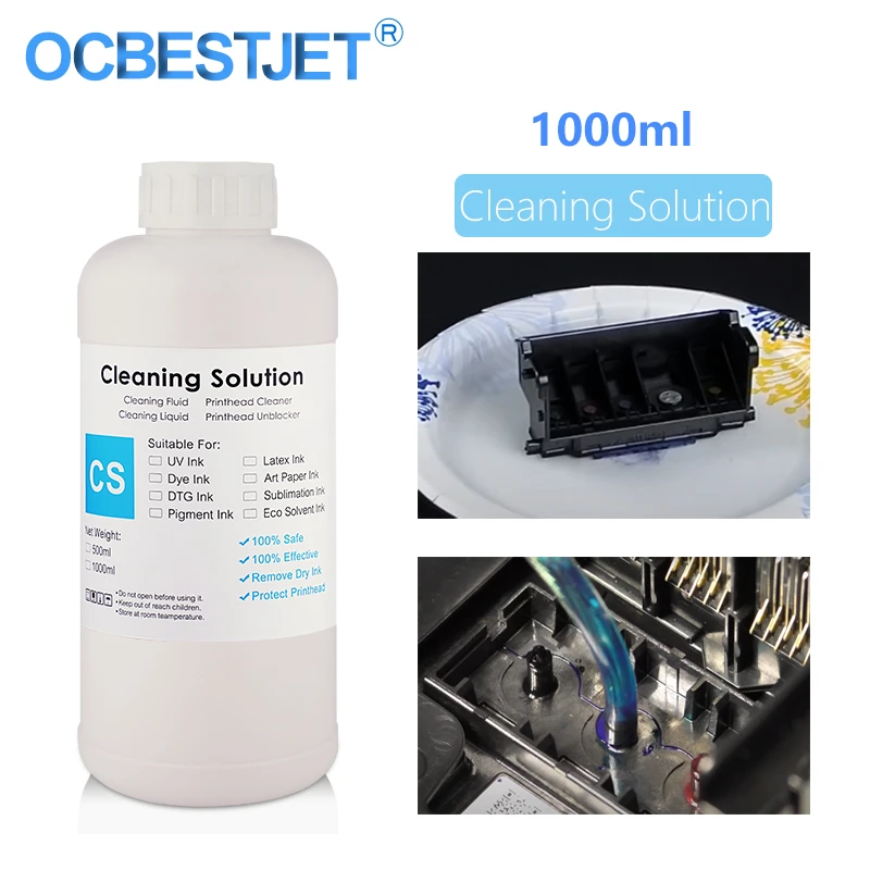 1000ミリリットル ボトル洗浄液液体エプソン Hpキャノンブラザープリンター用インクジェットプリンタ染料インク顔料インク昇華インククリーナー Ink Refill Kits Aliexpress