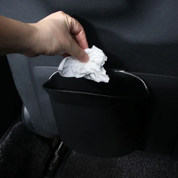 

Universal Multifunction Vehicle Content Bag Garbage Container Trash Bin Auto Car Door Mounted Black Open Trash Can