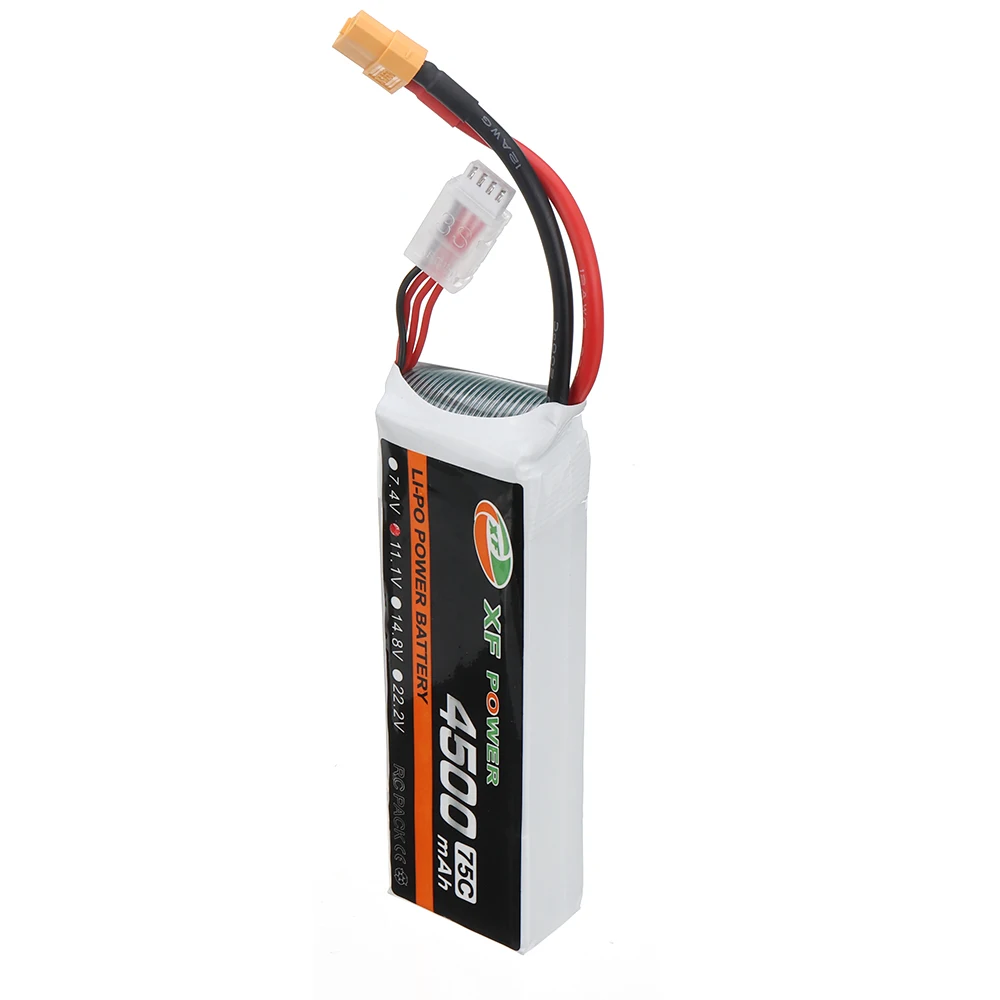 1/2/4 шт. XF 11,1 V/14,8 V 4500 мА/ч, 75C 3 S/4S Перезаряжаемые Lipo Батарея XT60 разъем для дрона с дистанционным управлением аксессуары «сделай сам»