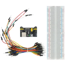 3.3V/5V MB102 Breadboard Power Module+MB-102 830 points Solderless Prototype Bread Board Kit +65 Flexible Jumper Wires