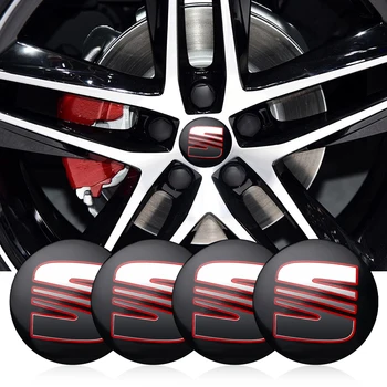 

4pcs 56mm Car Wheel Center Caps Sticker for Seat ibiza 6j 6l fr Ateca Altea xl leon 2 ateca fr Leon ibiza Alhambra Accessories