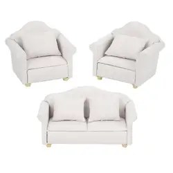 Mini Dollhouse Living Room Sofa for Pretend Play and DIY Decor (As picture)