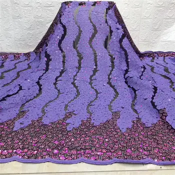 

2019 Latest Red African Net Lace Fabric For Wedding Dress Embroidered Nigerian Lace Swiss Voile Lace in Switzerland with Sequins