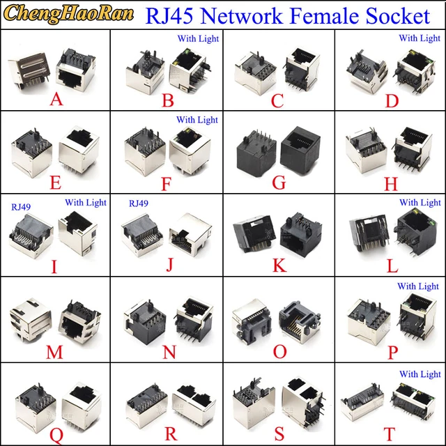 HR911105A RJ45 Socket 1000Base-T WiFi Network Connector Original Gigabit  Ethernet Network Port Transformer With LED - AliExpress