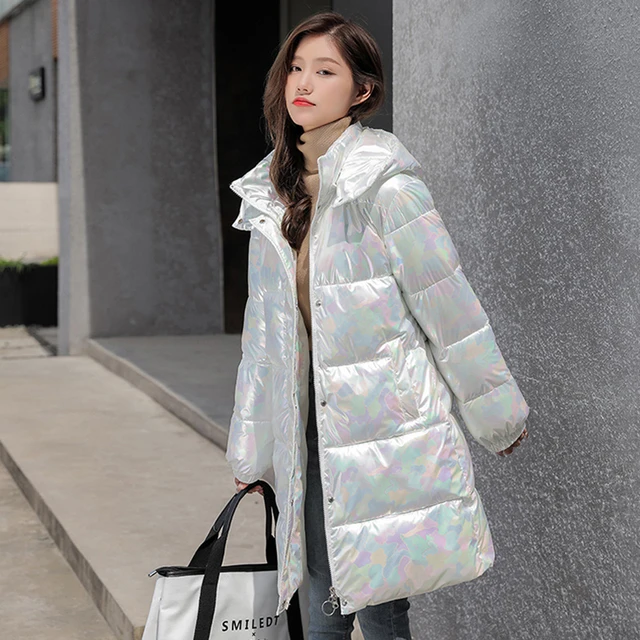 새로운 다채로운 밝은 얼굴 패딩 자 켓 여성 겨울 2021