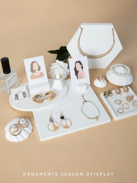 Orecchini pendenti in gesso bianco anelli espositore per gioielli espositore  per gioielli espositore per gioielli - AliExpress