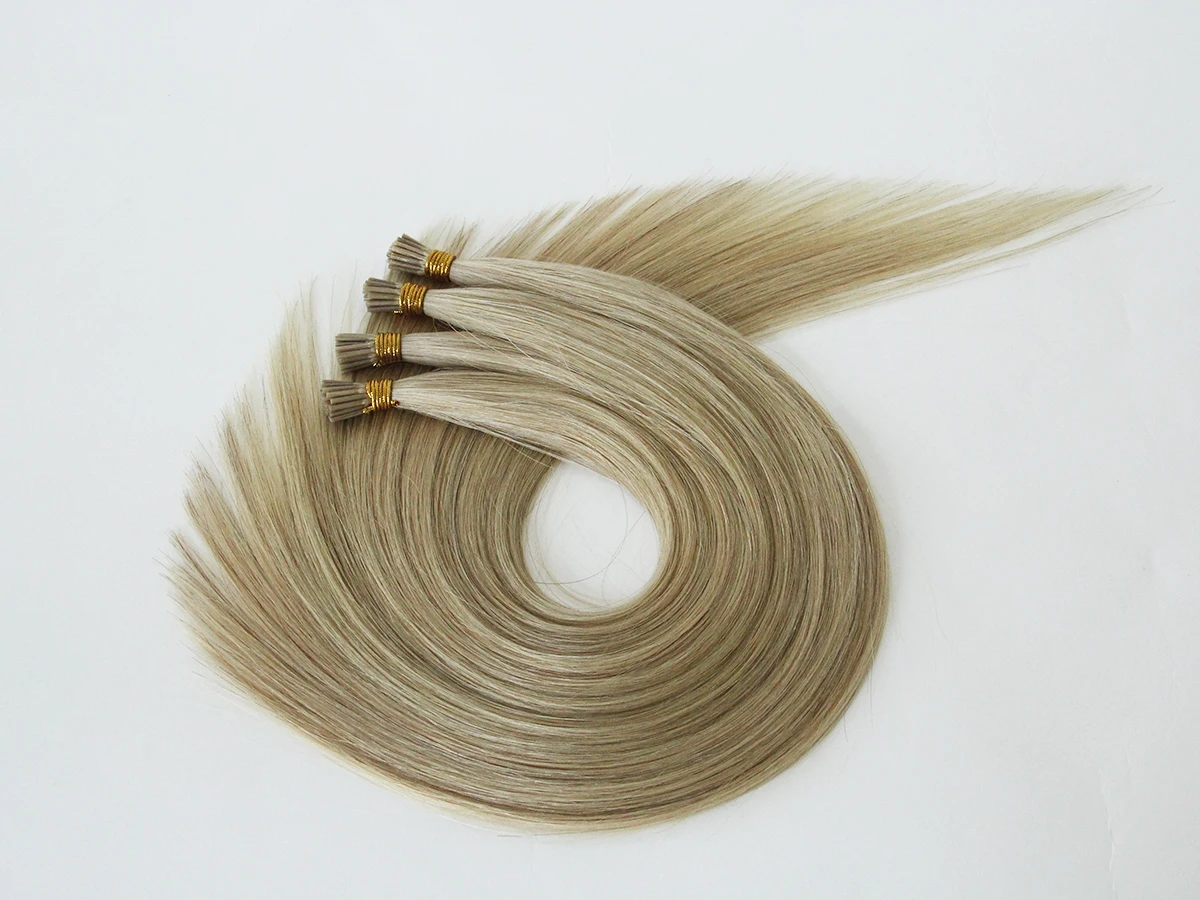 I Tip Hair Extension Blonde Mixed 100% Virgin Remy Cuticle Human Hair Double Drawn