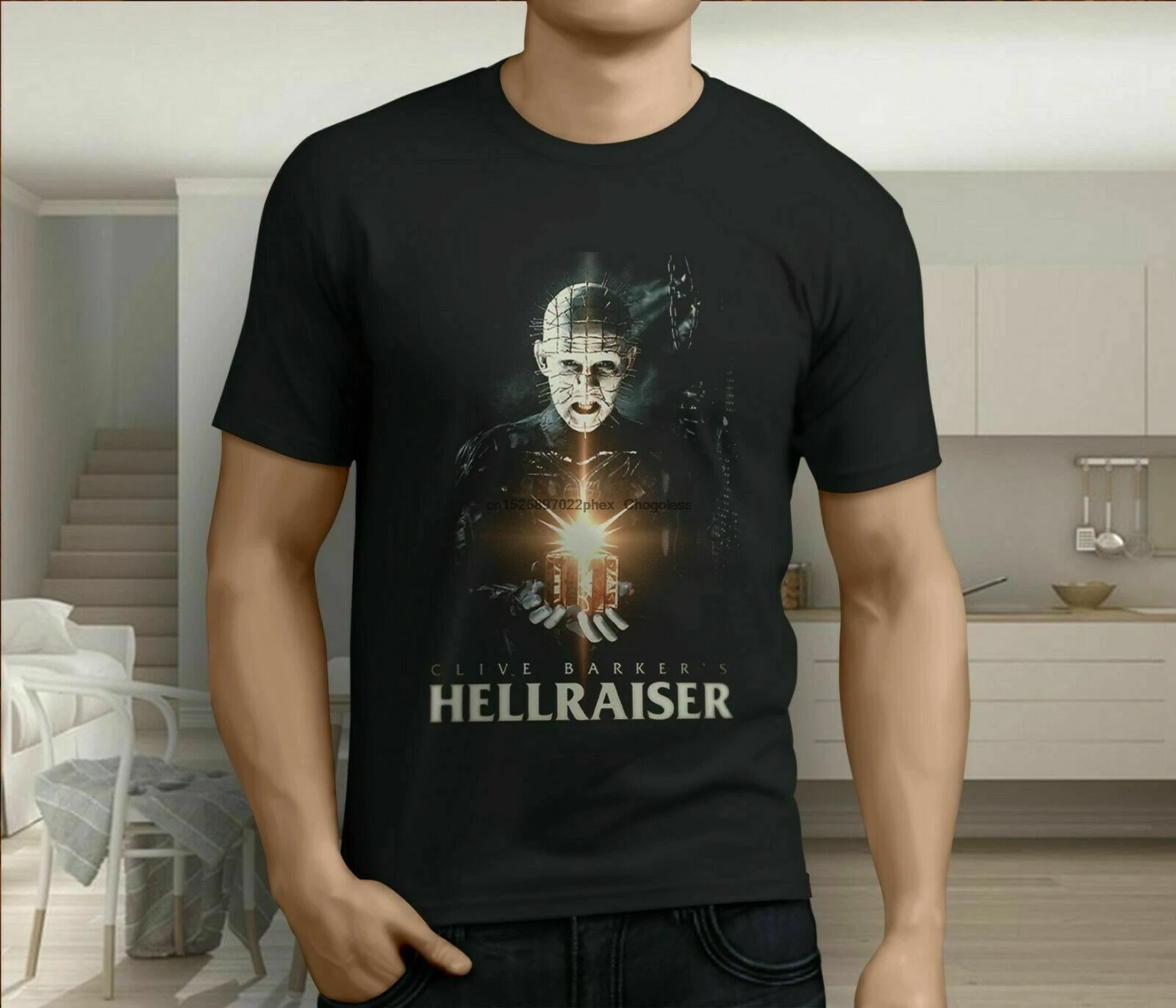 Новая Черная Мужская футболка HELLRAISER с рисунком страха |