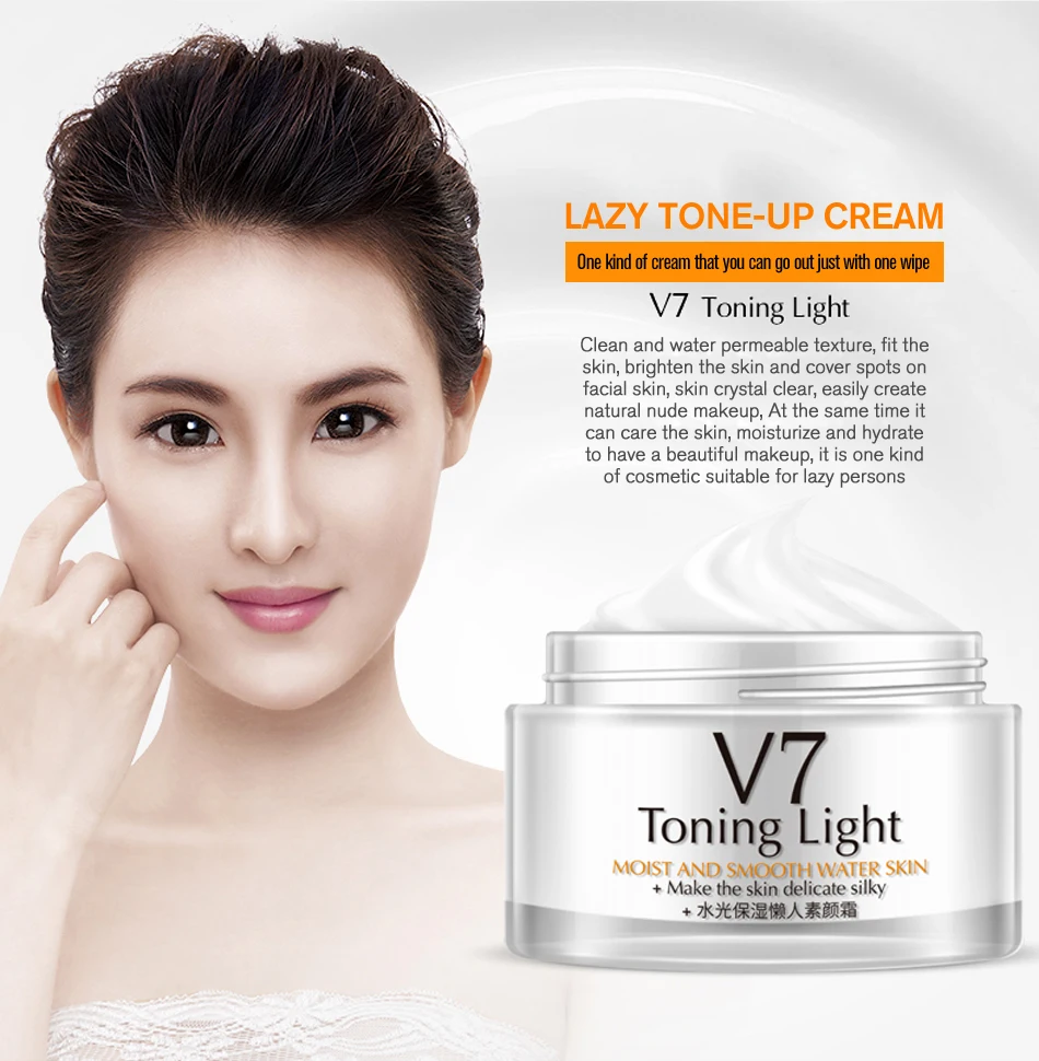 OneSpring V7 Hyaluronic acid Whitening Cream Vitamins Moisturizing Makeup Cream Brighten skin Invisible Pores Nourish Face Cream