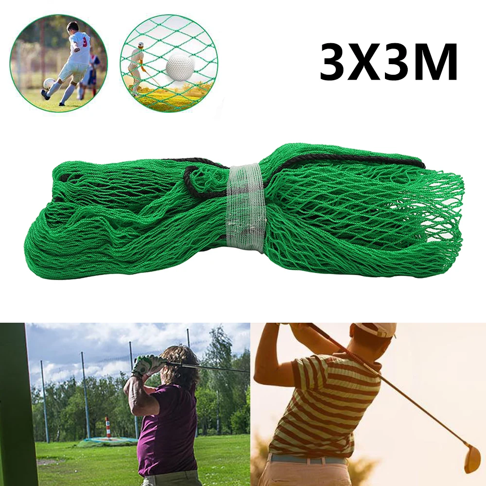 3Mx3M Golf Practice Net Heavy Duty Impact Netting Rope Border Sports Barrier Training Mesh Netting Golf Training Accessories