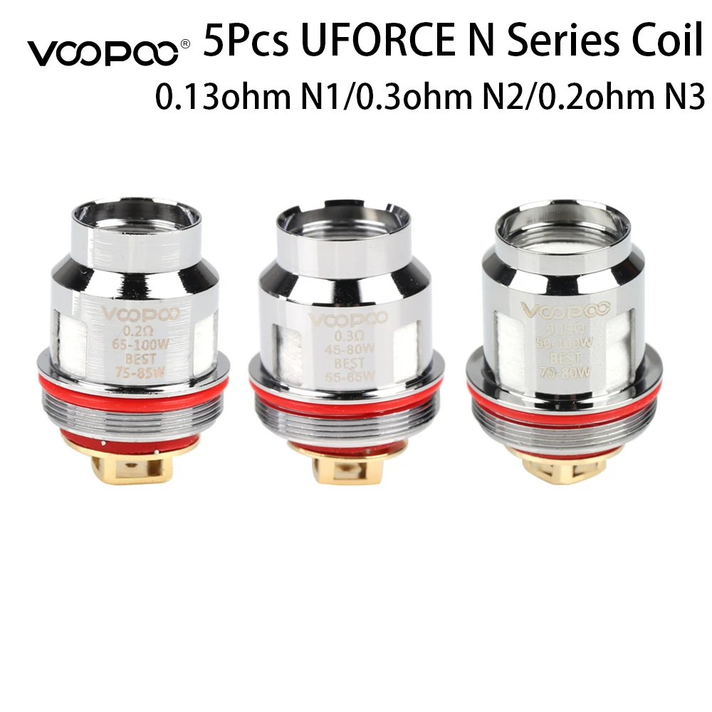 5 шт. оригинальная Головка Катушки VOOPOO UFORCE 0.13ohm N1 Одиночная сетчатая катушка 0.3ohm N2