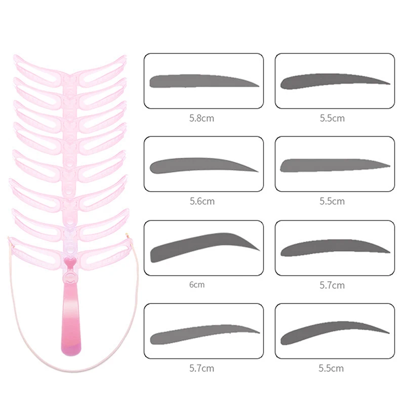 8 in1 Reusable Eyebrow Shaping Template Helper Stencils Kit Grooming Card Defining Makeup Tools | Красота и здоровье