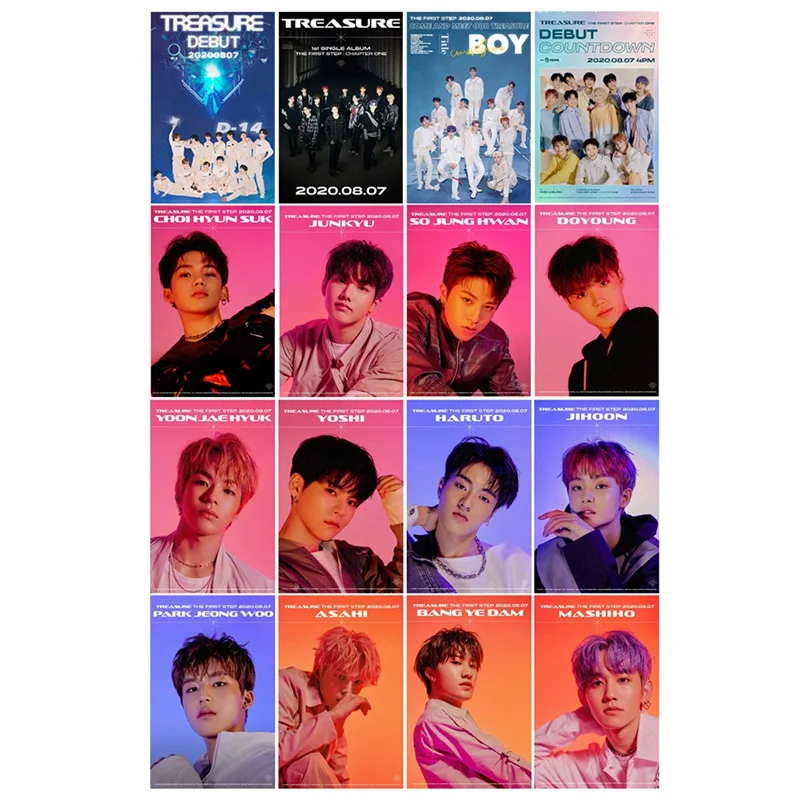16 шт. Kpop сокровище ломо карты фотокарточек Стикеры s Наклейка с автобусом