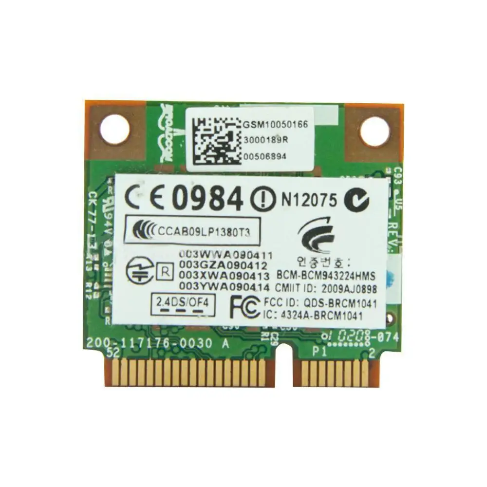 Новая WLAN половинная PCI E карта HP Broadcom BCM943224HMS беспроводная мини g Asus b / 582564 001 802.11a Wifi