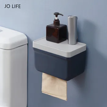 

JO LIFE Toilet Paper Holder Waterproof Wall Mounted Roll Paper Storage Holder Bathroom Accessories Tissue Box