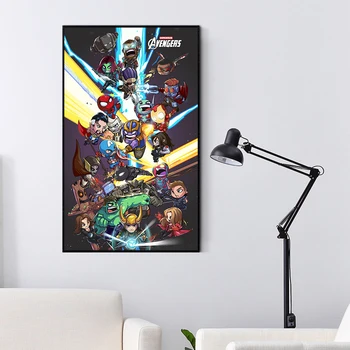 

paint by number art painting by numbers Hand-painted cartoon version of Marvel family portrait home corridor decorative painting