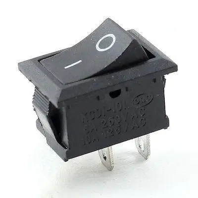 

AC 6A 250 10A 125V SPST 2 Pins ON/OFF Black Button Boat Rocker Switch