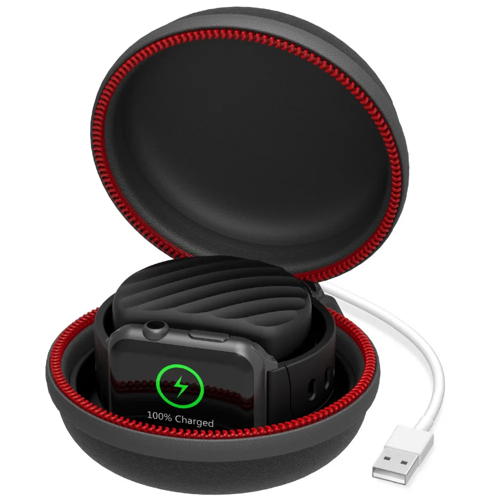 

Charging Holder Dock, Charger Stand Case Waterproof Travel Storage Box for Apple Watch Series 4, Series 3, 2,1 Black