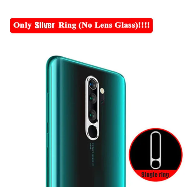 Защитное металлическое кольцо для объектива камеры для Xiaomi Redmi Note 8 Pro, задняя крышка для объектива камеры, защитная пленка для экрана для Redmi Note8, чехол - Цвет: Silver Ring