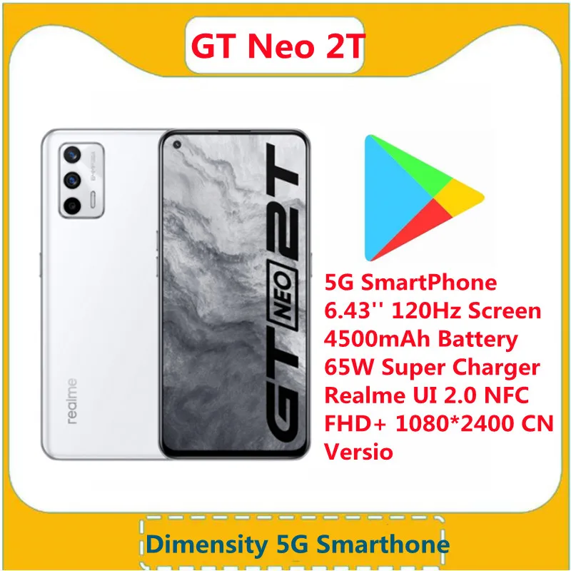 Смартфон realme GT Neo 2T 6 43 дюйма 120 Гц 65 Вт NFC | Мобильные телефоны и аксессуары