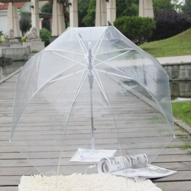 Fashion Transparent Clear Bubble Dome Shape Umbrella Outdoor Windproof Umbrellas Princess Weeding Decoration D0AC