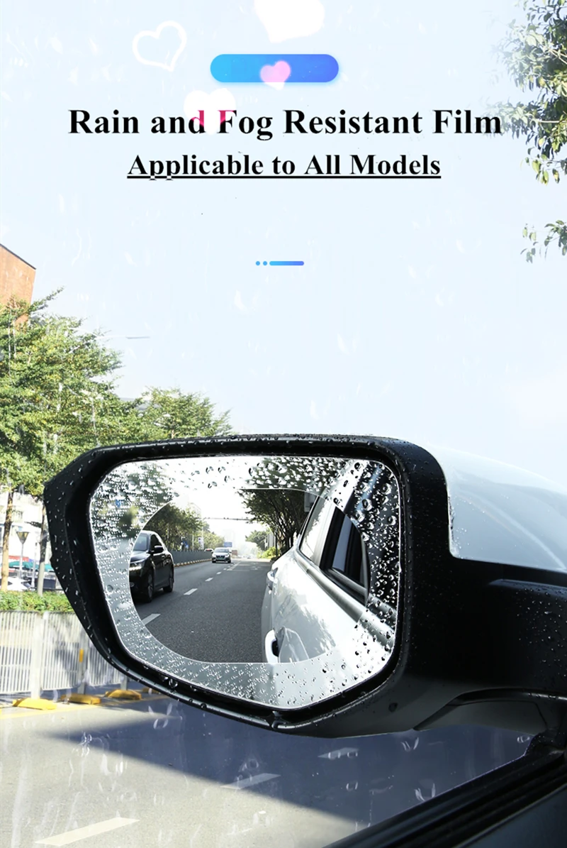 2PCS/Set for car Waterproof Rainproof Anti Fog Car Sticker Car Mirror Window Clear Film Anti  Car car accessories