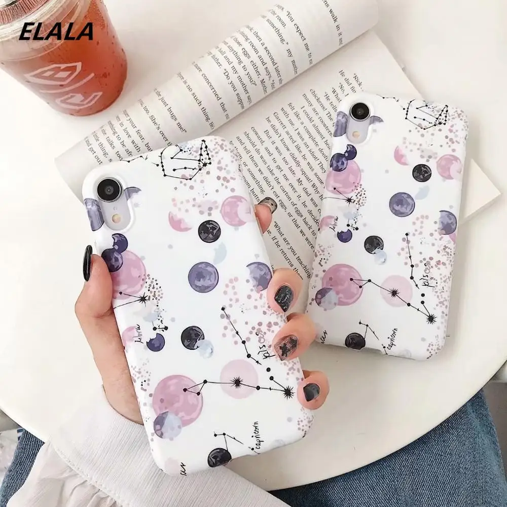 Блестящий Мраморный чехол ELALA для iPhone X мягкий с абстрактной бабочкой и цветочным