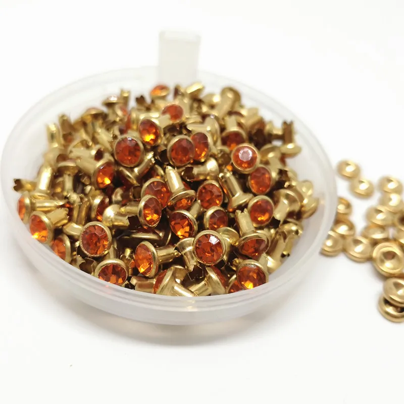 1 GOLD BASE 300 компл./лот 6 мм модная заклепка из горного хрусталя с крышкой DIY аксессуары для одежды Свадебные украшения кристалл - Цвет: 1 GOLD BASE