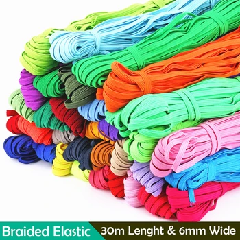 

Round Elastic Rope Rubber-Band Sewing-Accessories 30m Colorful DIY 6mm Sewing Cord Craft Braided Knit-Band Mask-Making