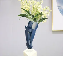 Скандинавские геометрические конные головы организовать цветы украшения ваза Творческий офис украшения дома аксессуары смолы искусство и ремесло X4124