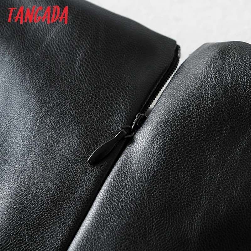 Tangada, Женская шикарная юбка-карандаш из искусственной кожи, с бантом спереди, винтажная,, женские, стильные, миди юбки, mujer 6A317