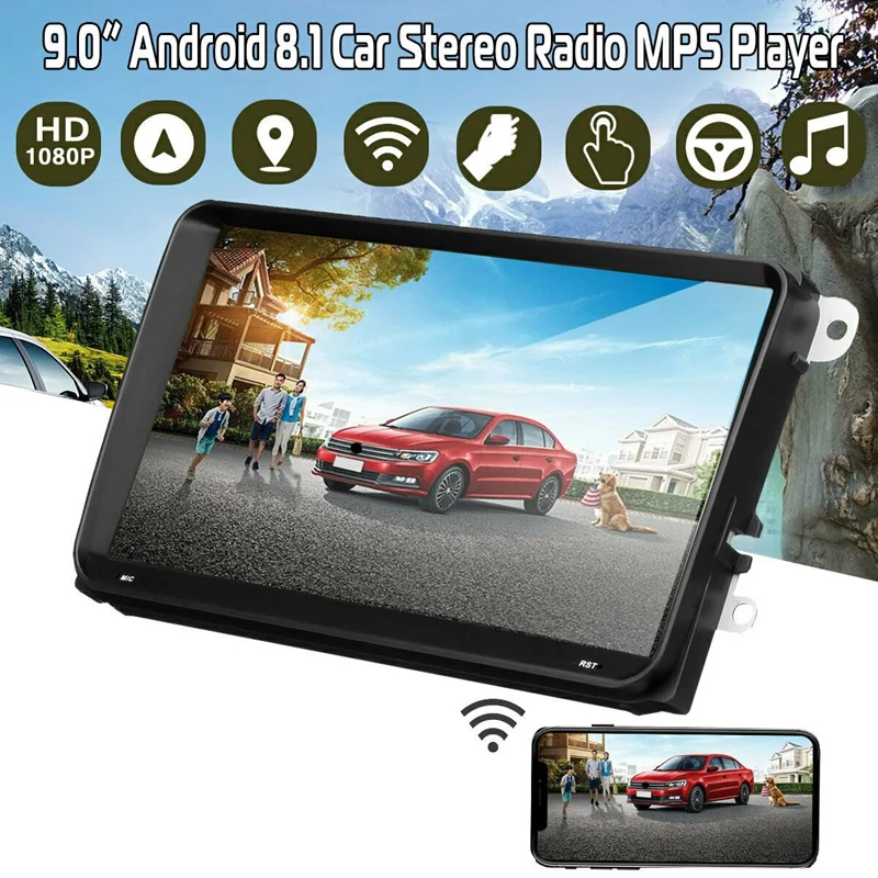 9 Inch Car Navigation DVD Machine Double 2 Din Android 8.1 Car Stereo DAB+Radio MP5 Player GPS SAT NAV Bluetooth WiFi Link