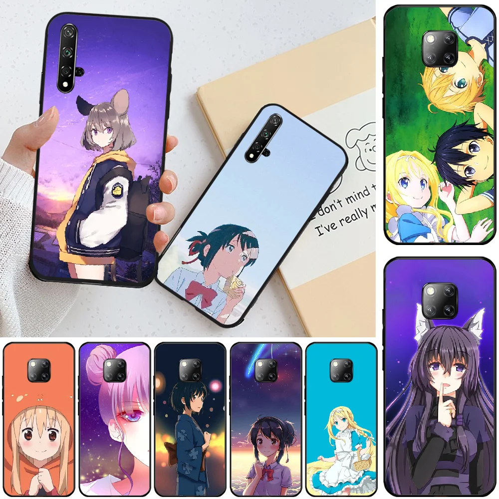 ByLoving Cute girl comics Bling Phone Case For Honor 20 20lite view20 7C 8C 7A 8A 10i 20i PLAY 9X Pro | Мобильные телефоны и