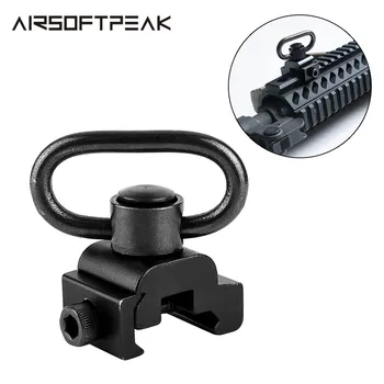 

Tactical QD Sling Swivel Mount Aluminum 20mm Adapter Rail Picatinny Rail Mounted Quick- Detach 1-1/4 Push Button Sling Swivel