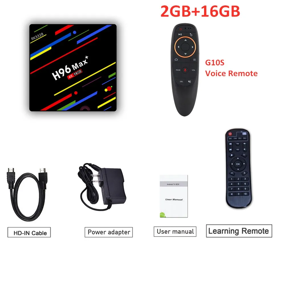 H96 MAX Plus ТВ приставка Android 9,0 смарт-приставка RK3328 16 ГБ 32 ГБ 64 Гб 5G Wifi 4K H.265 медиаплеер с G10S Голосовая воздушная мышь - Цвет: 2G 16G Voice Remote